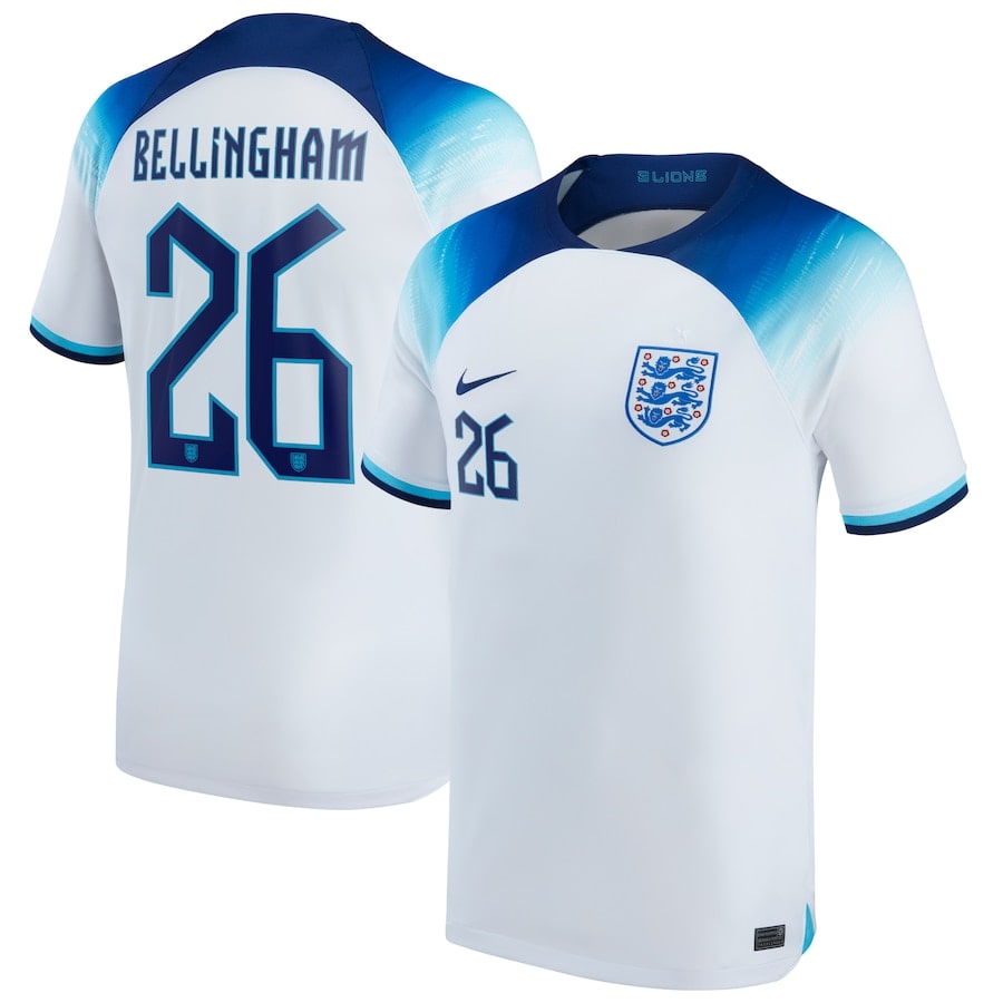 MAILLOT ANGLETERRE DOMICILE COUPE DU MONDE 2022 BELLINGHAM