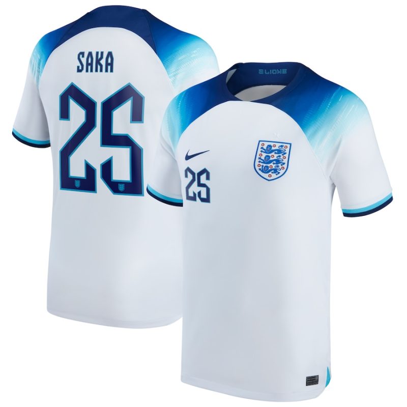 MAILLOT ANGLETERRE DOMICILE COUPE DU MONDE 2022 SAKA
