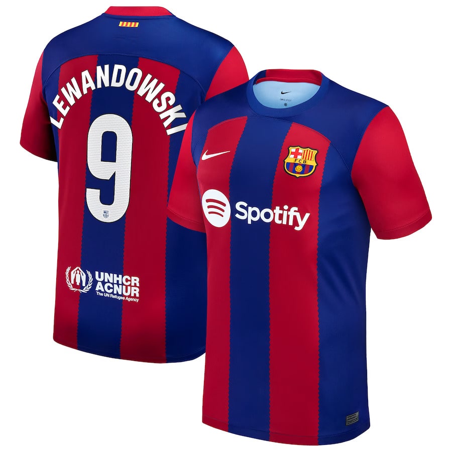 Maillot Barca 2023 2024 Domicile Lewandowski Maillot Barca 2023 2024 Domicile Lewandowski