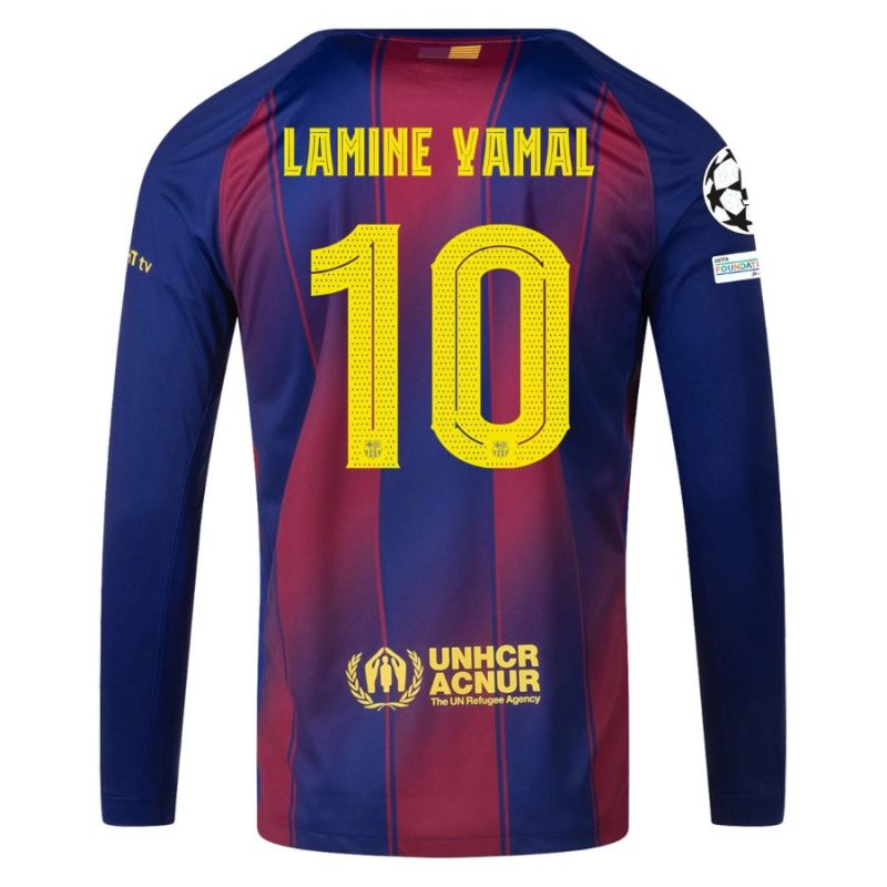 Maillot Barca Domicile 2025 2026 Lamine Yamal Manches Longues UCL