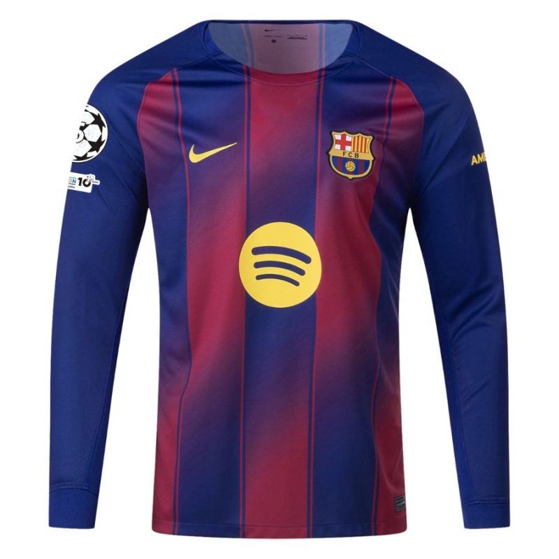Maillot Barca Domicile 2025 2026 Lewandowski Manches Longues UCL