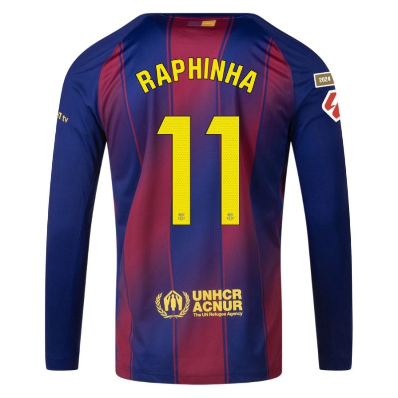 Maillot Barca Domicile 2025 2026 Raphinha Manches Longues La Liga