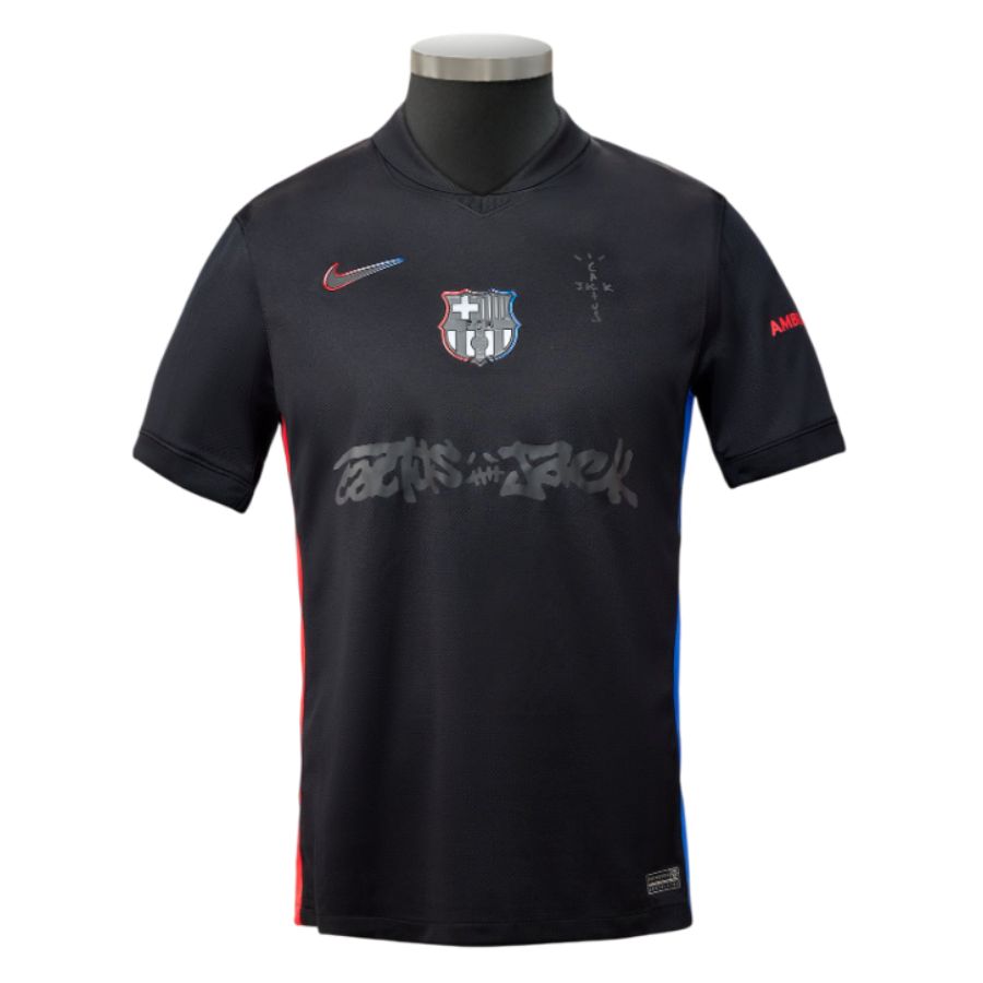 Maillot Enfant Barca Exterieur 2024 2025 Travis Scott