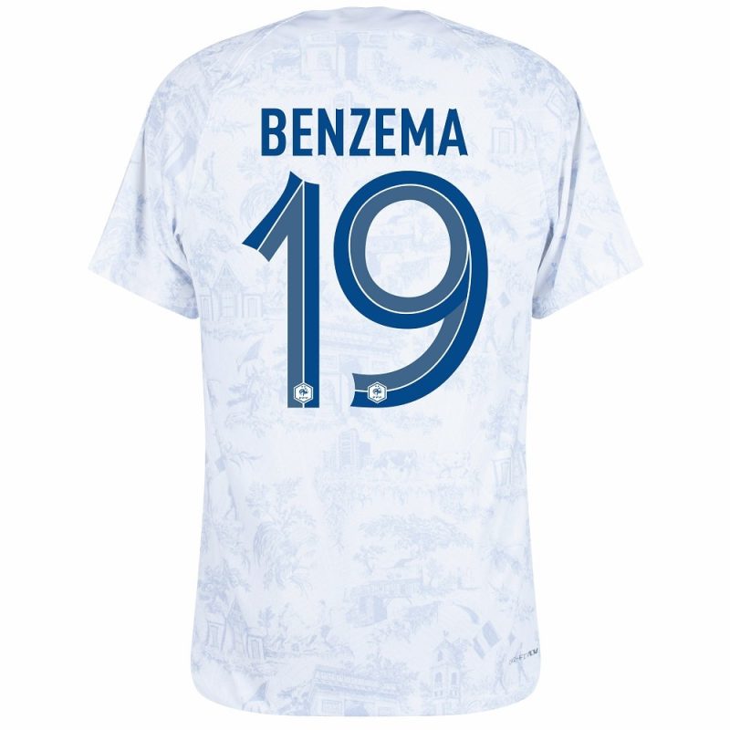MAILLOT ENFANT EQUIPE DE FRANCE EXTERIEUR COUPE DU MONDE 2022 BENZEMA
