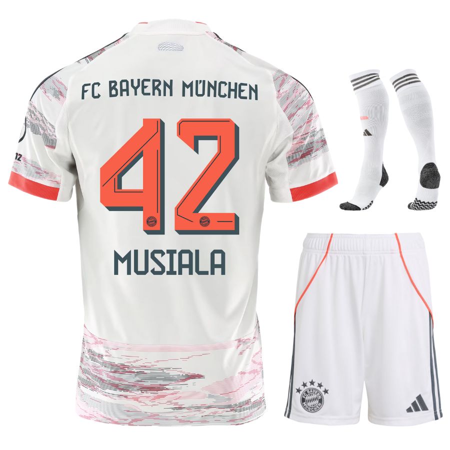 Maillot Kit Enfant Bayern Munich Exterieur 2025 2026 Musiala Maillot Kit Enfant Bayern Munich Exterieur 2025 2026 Musiala