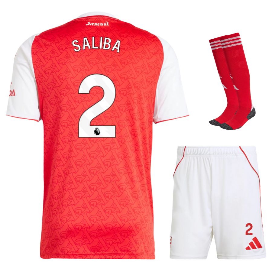 Maillot Kit Enfant Domicile Arsenal 2025 2026 Saliba Maillot Kit Enfant Domicile Arsenal 2025 2026 Saliba