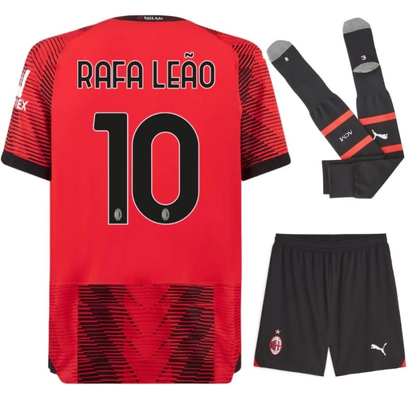 Maillot kit Enfant Milan Ac Domicile 2023 2024 Rafa Leao