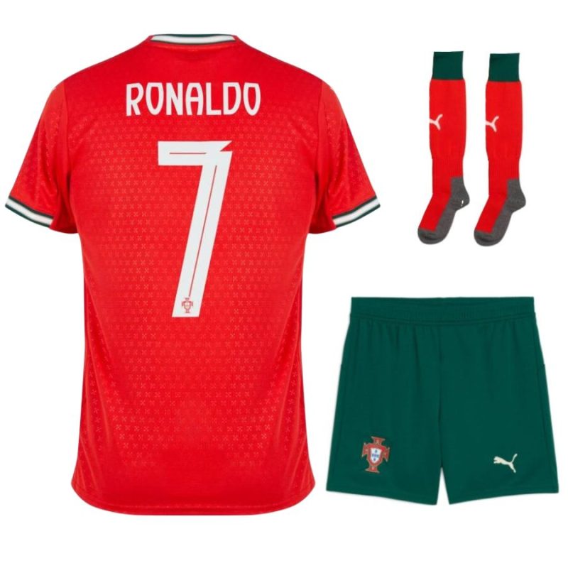 Maillot Kit Enfant Portugal Domicile 2025 2026 Ronaldo Maillot Kit Enfant Portugal Domicile 2025 2026 Ronaldo