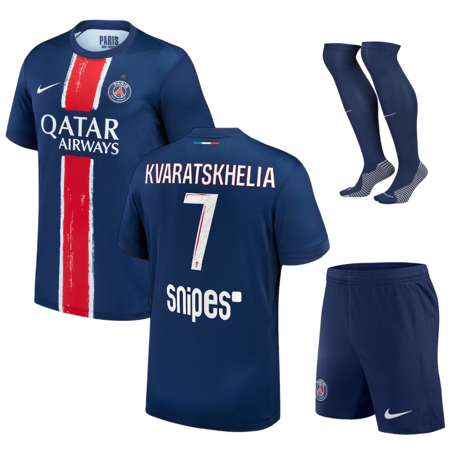 Maillot Kit Enfant PSG Domicile 2024 2025 Kvaratskhelia 1 Etoile