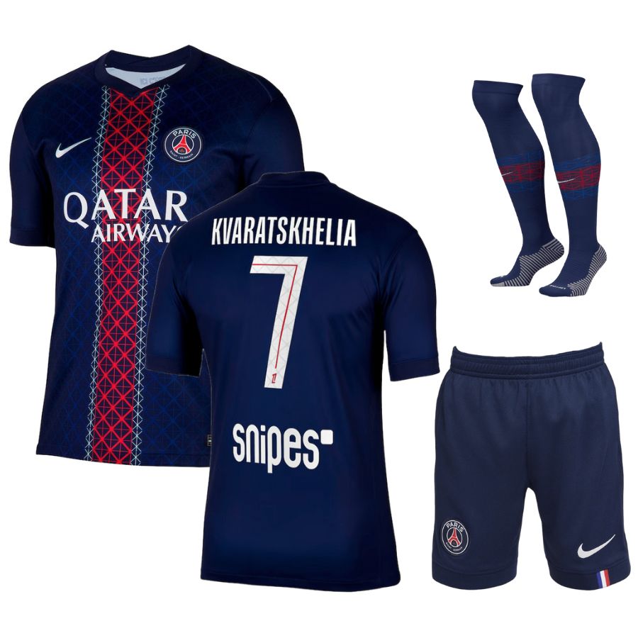 Maillot Kit Enfant PSG Domicile 2025 2026 Kvaratskhelia