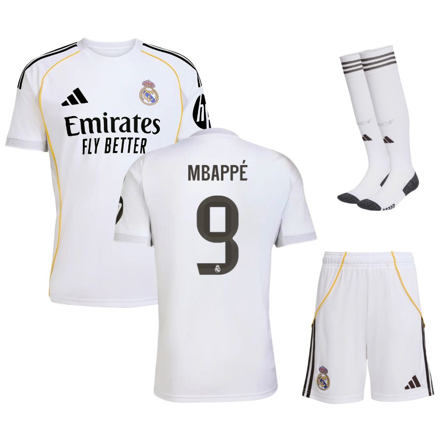 Maillot Kit Enfant Real Madrid Domicile 2025 2026 Mbappe