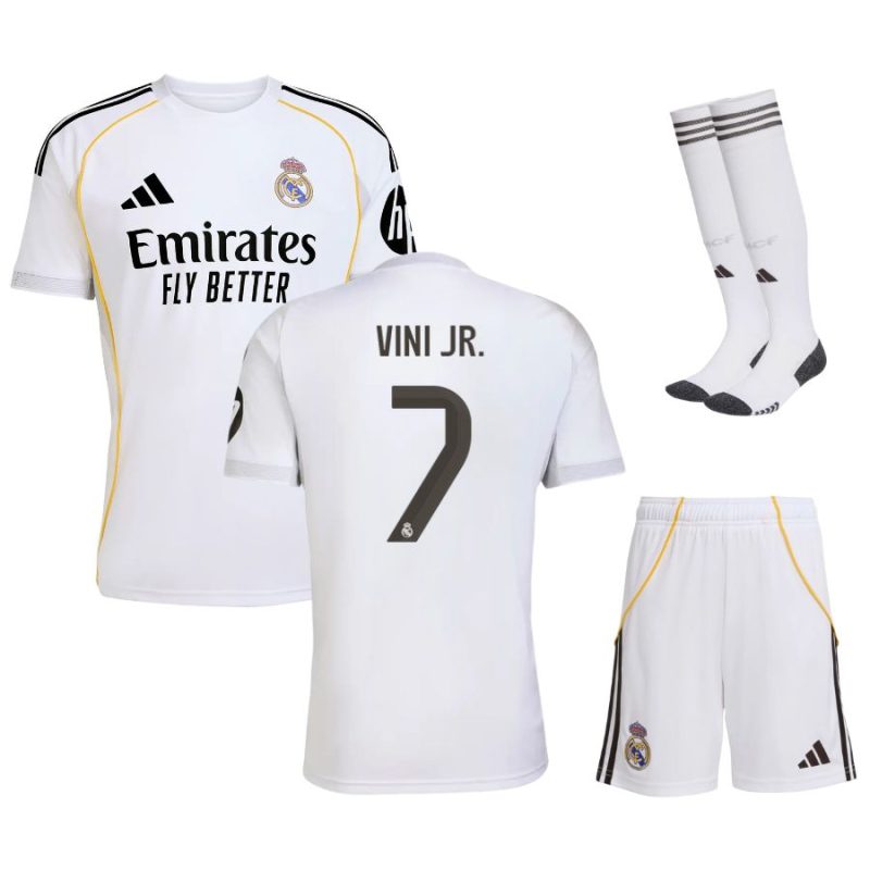 Maillot Kit Enfant Real Madrid Domicile 2025 2026 Vini Jr.