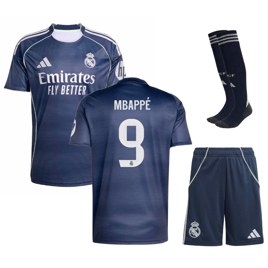 Maillot Kit Enfant Real Madrid Exterieur 2025 2026 Mbappe