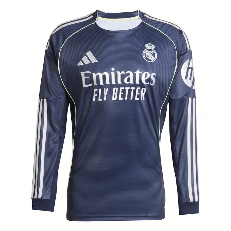 Maillot Real Madrid 2025 2026 Exterieur Manches Longues