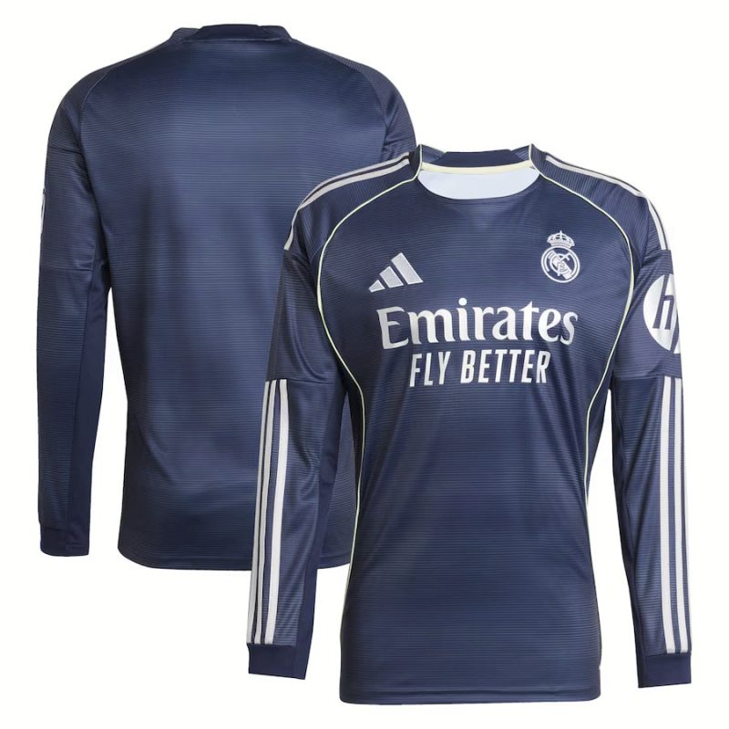 Maillot Real Madrid 2025 2026 Exterieur Manches Longues