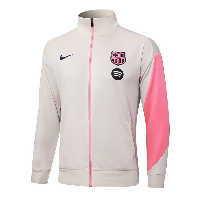 Survetement Barca Veste 2025 2026 Beige Rose