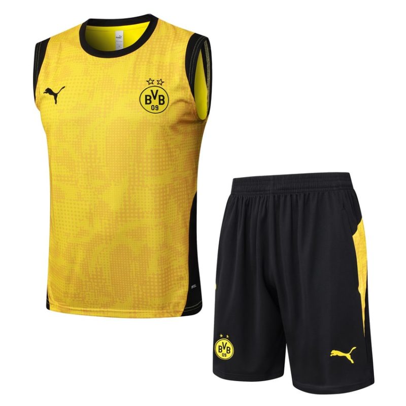 Debardeur Short Dortmund 2025 2026 Jaune Noir Debardeur Short Dortmund 2025 2026 Jaune Noir