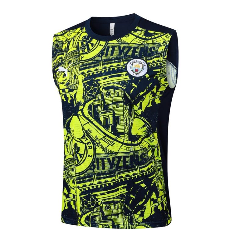 Debardeur Short Manchester City 2024 2025 Jaune Noir