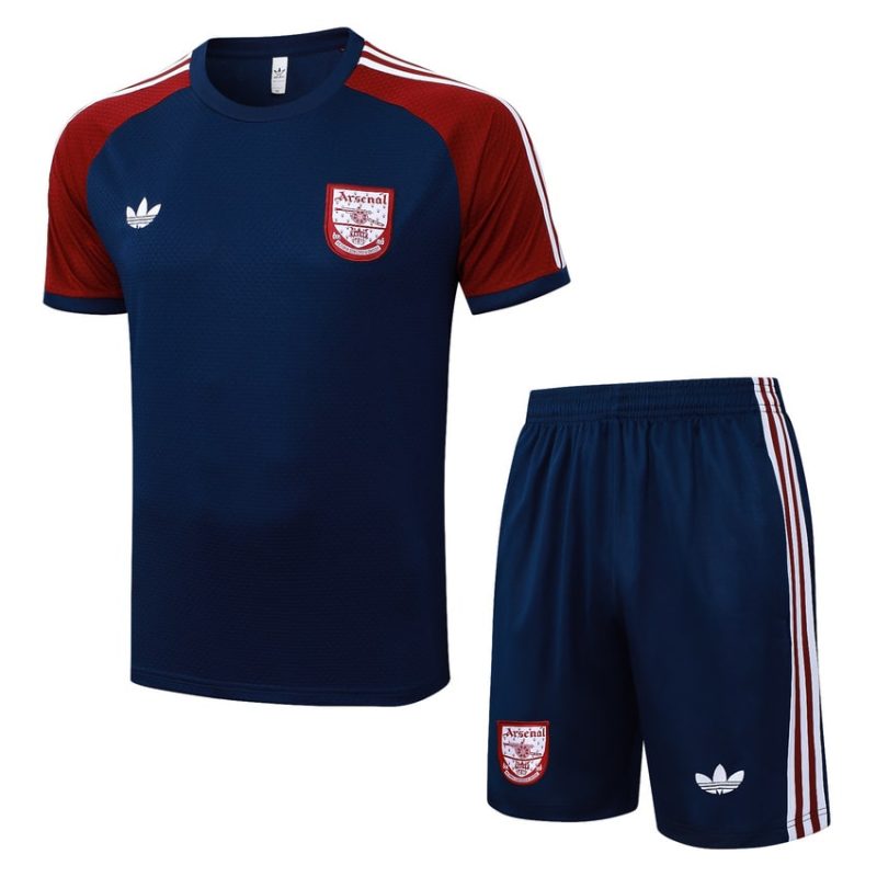 Ensemble Maillot Short Arsenal 2025 2026 Bleu Rouge