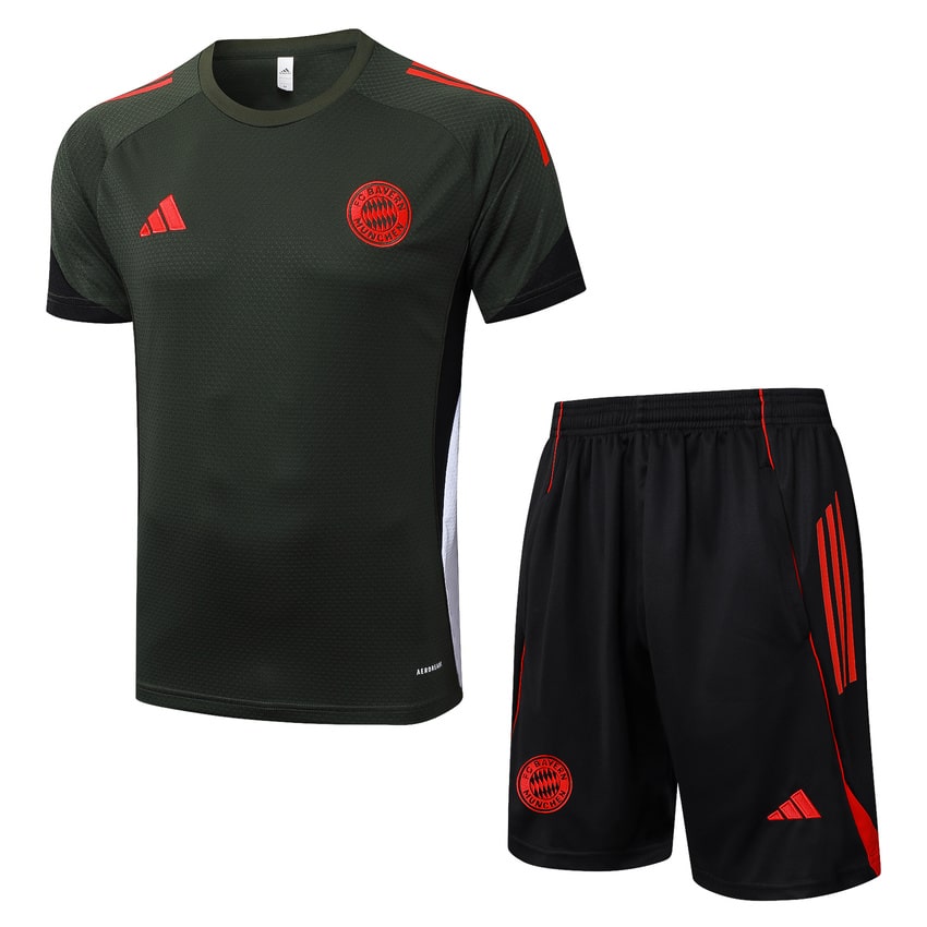 Ensemble Maillot Short Bayern Munich 2025 2026 Noir Sombre