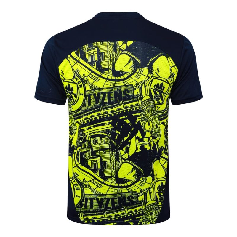 Ensemble Maillot Short Manchester City 2024 2025 Jaune Noir