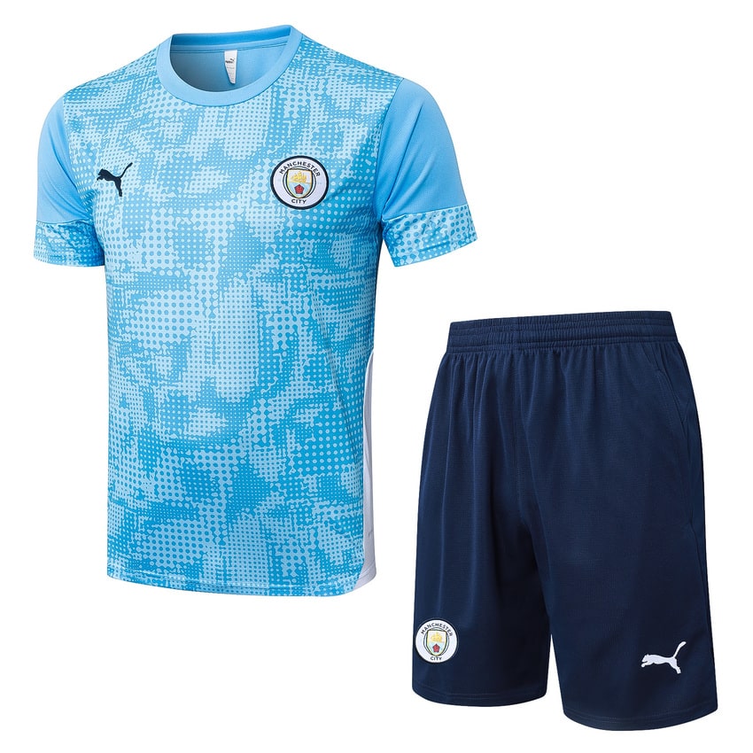 Ensemble Maillot Short Manchester City 2025 2026 Bleu Ciel