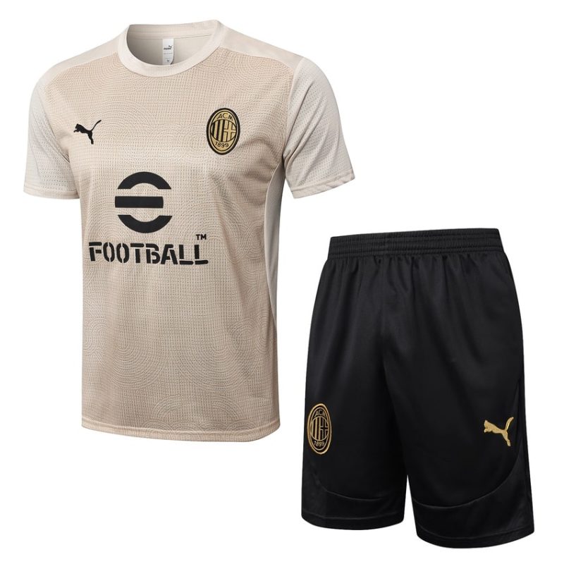 Ensemble Maillot Short Milan AC 2024 2025 Beige