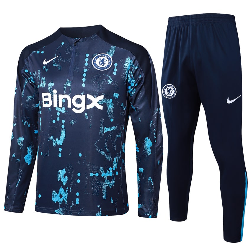 Survetement Chelsea Training 2024 2025 Bleu Motif